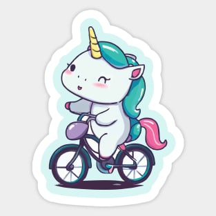 Unicorn on Bike Sticker